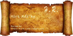 Hirt Réka névjegykártya